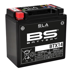 BS Battery MC Batteri AGM 12V 200A 12Ah - Plus Pol Venstre Side